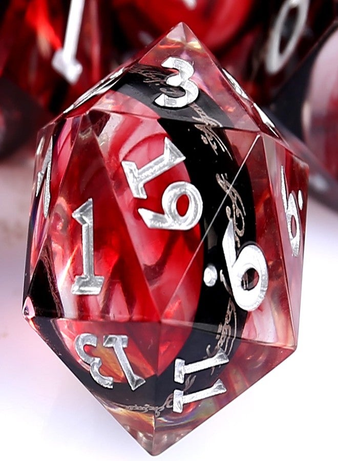 Maywin DND Dice Set Sharp Edge Resin Dice with Box, Black Ring Inclusion D&D Polyhedral Resin Dice Set for Role Playing Games - Image 1